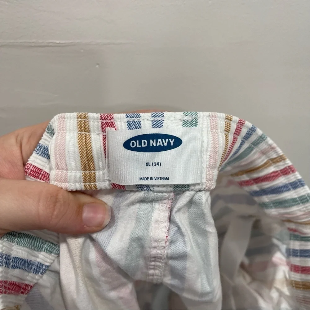 Old Navy Colorful Stripe Shorts Cotton Girls XL 14